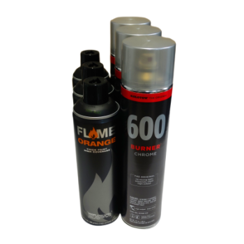 Burner Chrome 600ml x Flame Orange ThickBlack 500ml 3x3