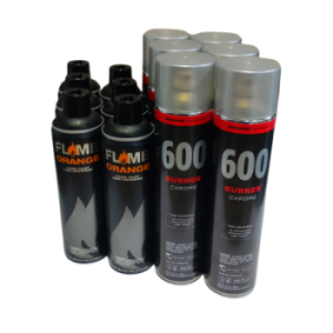 Burner Chrome 600ml x Flame Orange ThickBlack 500ml 6x6