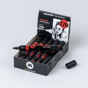 Czarny marker Molotow Tagger 4mm zestaw 12 sztuk