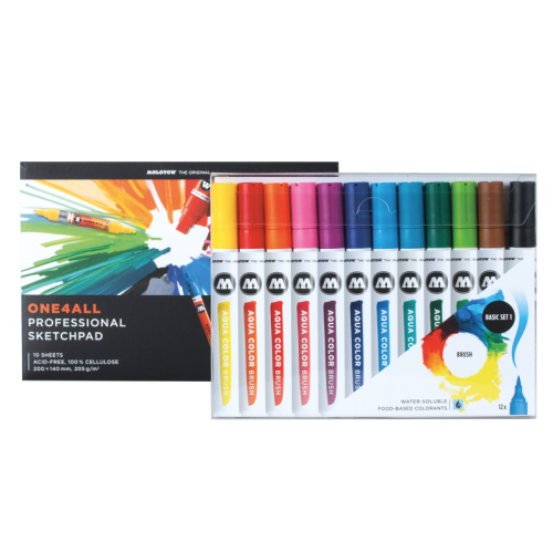 Aqua Color Brush Set 1 + One4All Paper