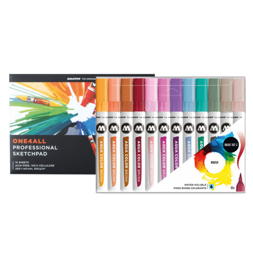 Aqua Color Brush Set 2 + One4All Paper